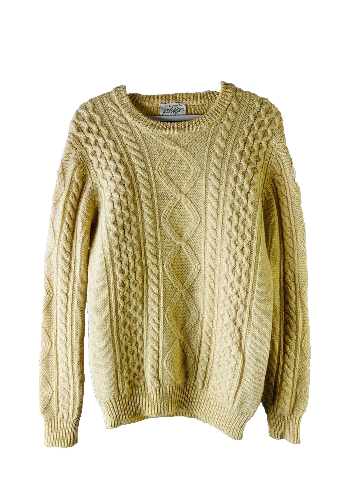 Suéteres para mujer vintage de lana de cuello redondo americanos