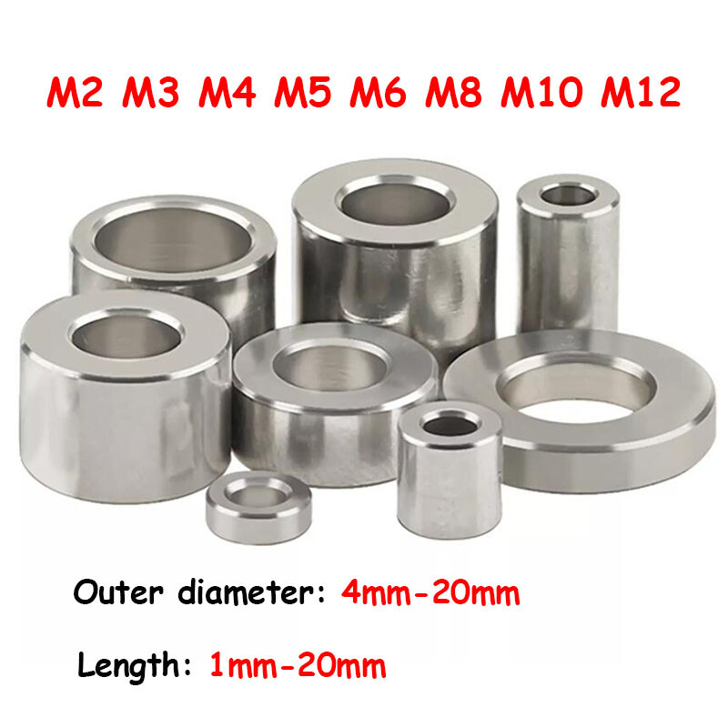Lot De 10 Entretoises (spacers) En Acier Inoxydable M8 - Dimensions: 8.2mm Int, 12mm Ext, 4mm Long - Marque Uxcell
