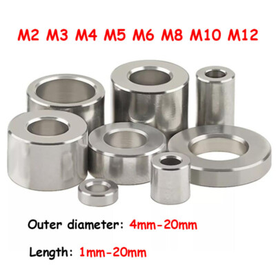 Stainless Steel Spacers M2 M3 M4 M5 M6 M8 M10 M12 Standoffs Round Thick Washers
