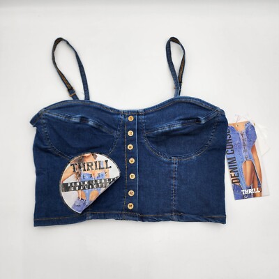 Thrill Jeans Women's Denim Corset Size M Costume Biker Cars Fun