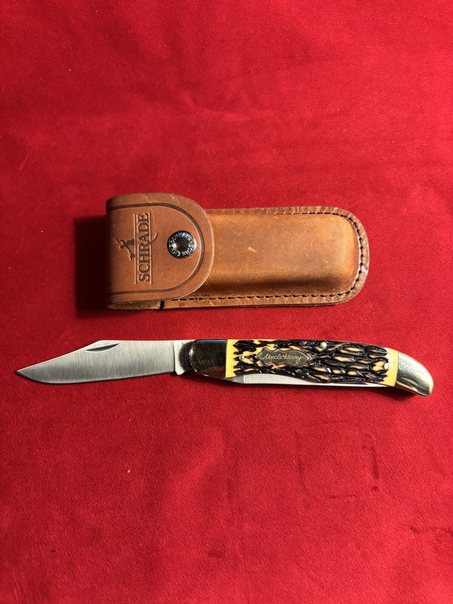 Schrade Uncle Henry Stag 2-Blade Folding Bowie Knife for sale