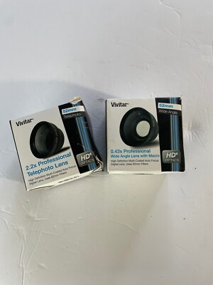 Vivitar High Definition Wide Angle & Telephoto Converters 52 mm Japan Optics