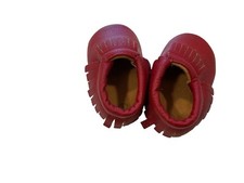 Baby Moccasins - Red Leather- Size 2 - "SWEET N' SWAG " Brand - Pre Owned