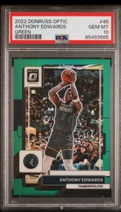 Anthony Edwards PSA 10 2022 Panini Donruss Optic #45 Green /5