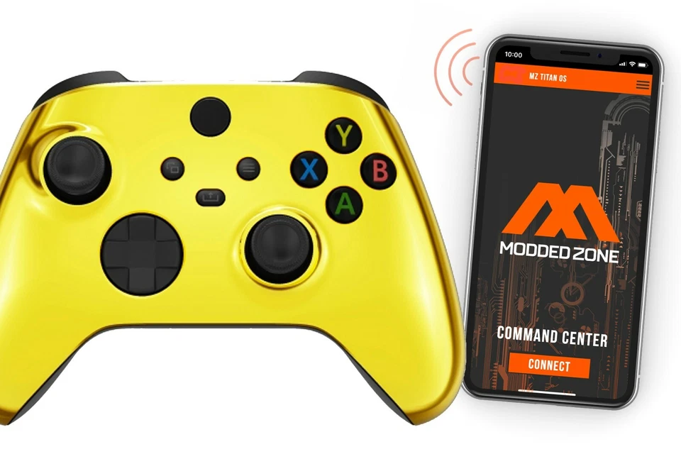 MODDEDZONE Chrome Gold Xbox One Series S|X SMART Custom Rapid Fire Modded Controller FPS