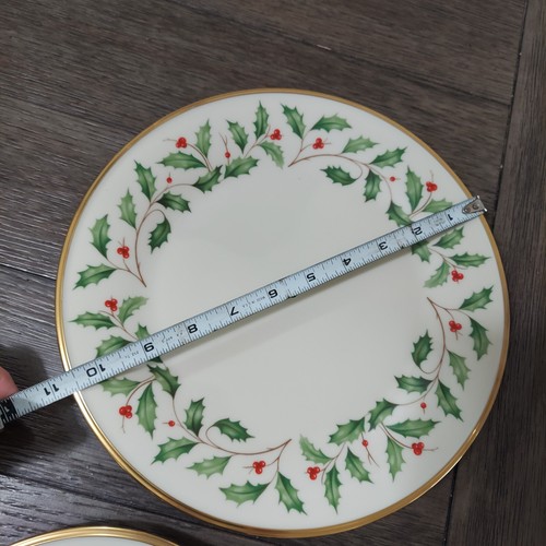 Vtg LENOX Holly Holiday Pieces: Plates, Footed Teacup & Saucer - You Choose - Imagen 9 de 30