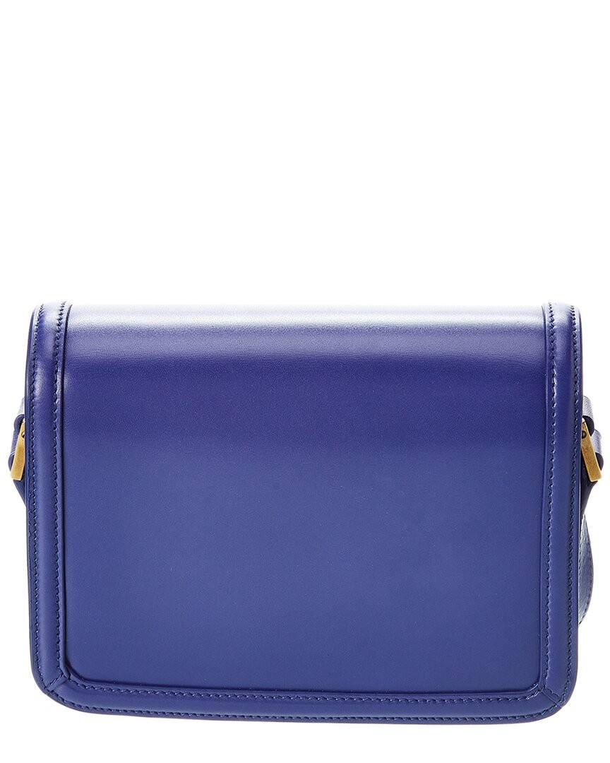 Saint Laurent Solferino Box Borsa a tracolla piccola in pelle donna blu