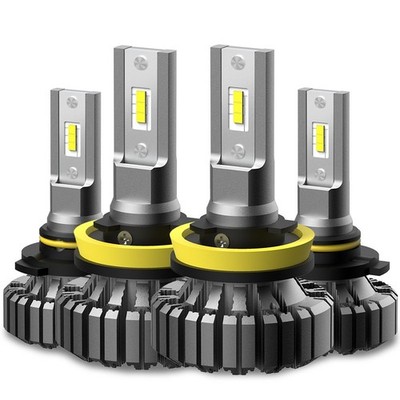 4PCS 9005 + H11 LED Headlight Bulbs Conversion Kit High Low Beam Bright White