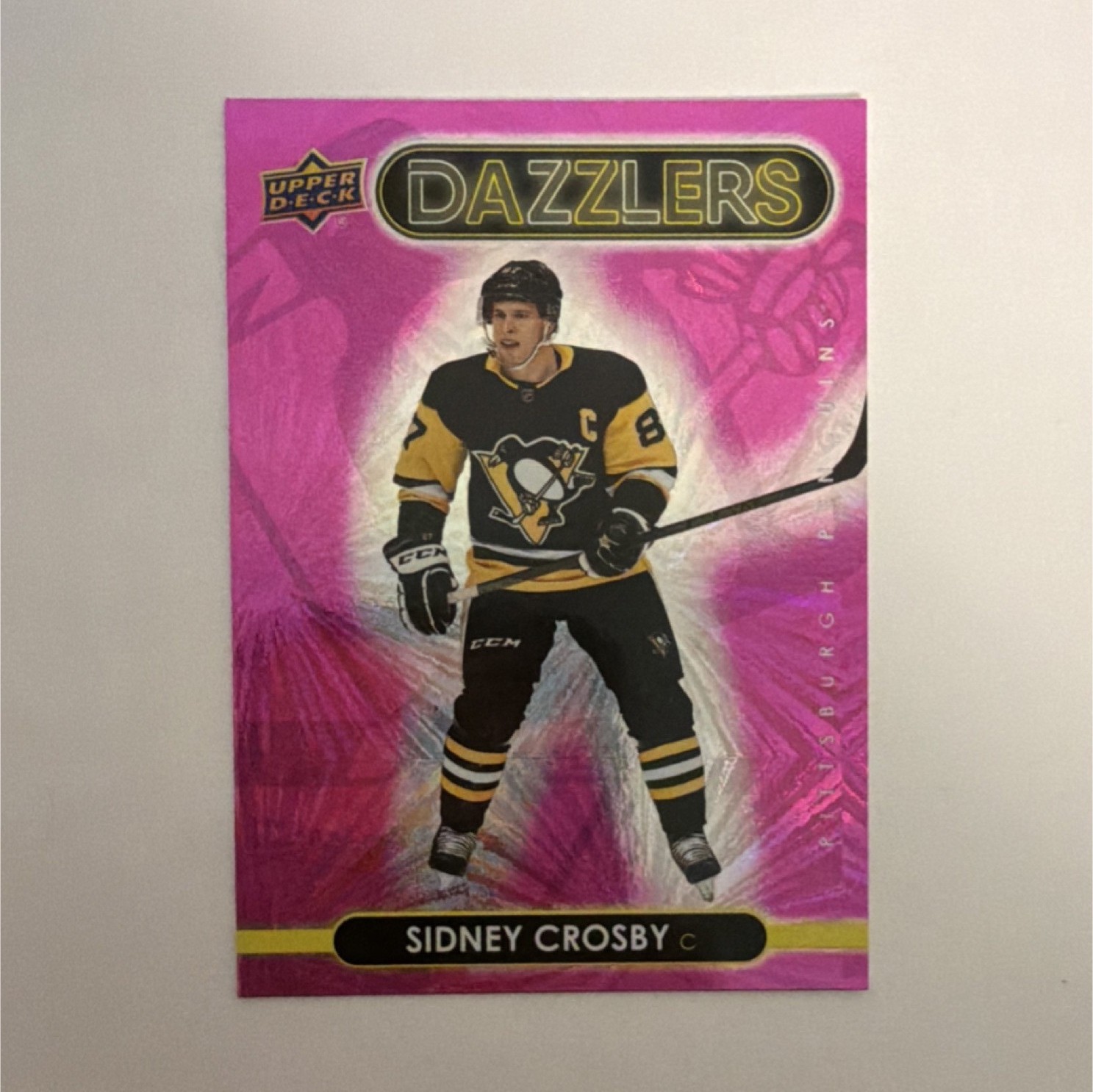 Upper Deck 2021-22 Series 1 Dazzlers DZ-35 Pink Sidney Crosby Penguins Hockey