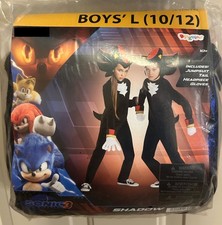 Sonic 3 Shadow Deluxe Costume Large L 10/12 Jumpsuit Headpiece Tail Disguise New