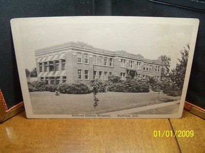 1920-30s Sullivan County Hospital awnings brick building Sullivan IN Indiana