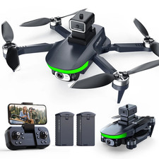 S5S Foldable Drones with Camera for Kids and Adults, Brushless Motor, 2 Batterie