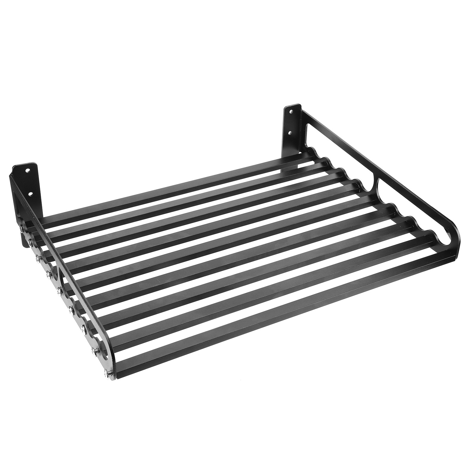 Wall Mounted Microwave Oven Shelf Black Space Saving Rack For Kitchen Premium