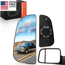 Left Driver Side Lower Mirror Glass - Compatible with 2009-2024 Dodge Ram 1500 2