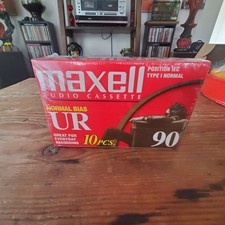Maxell 10-Pack Normal Bias UR 90-Minute Cassette Tape New Sealed Free Shipping