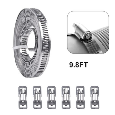 #ad 9 8ft Stainless Steel Hose Clamp Adjustable Size Torsion and Pressure Lock $14.76