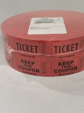 Raffle Tickets Roll of 2000 Double Stub 50/50 Fund Raiser Events FREE SHIPPING