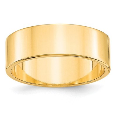 10k Yellow Gold 7mm Lightweight Flat Wedding Band Ring Size 10 6.11gm