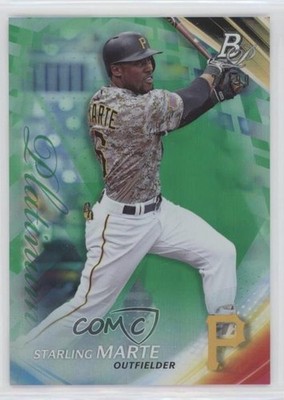 2017 Bowman Platinum Green 24/99 Starling Marte #16 0r4