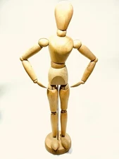 Vintage Morilla “maniquette” Artists Model 13” With Stand Female Woman