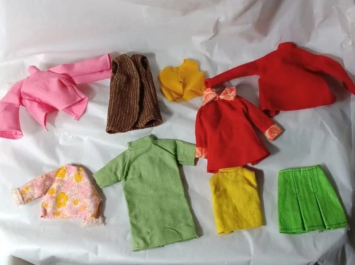 Vintage Barbie Clone Clothing Lot Tops Skirt Dress Vest Custom Hand Made