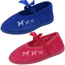 Infant Girl Slippers With Butterfly Stitch 'X2R031'