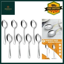 Luxurious 8-Piece Stainless Steel Serving Spoon Set - Dishwasher Safe Elegance
