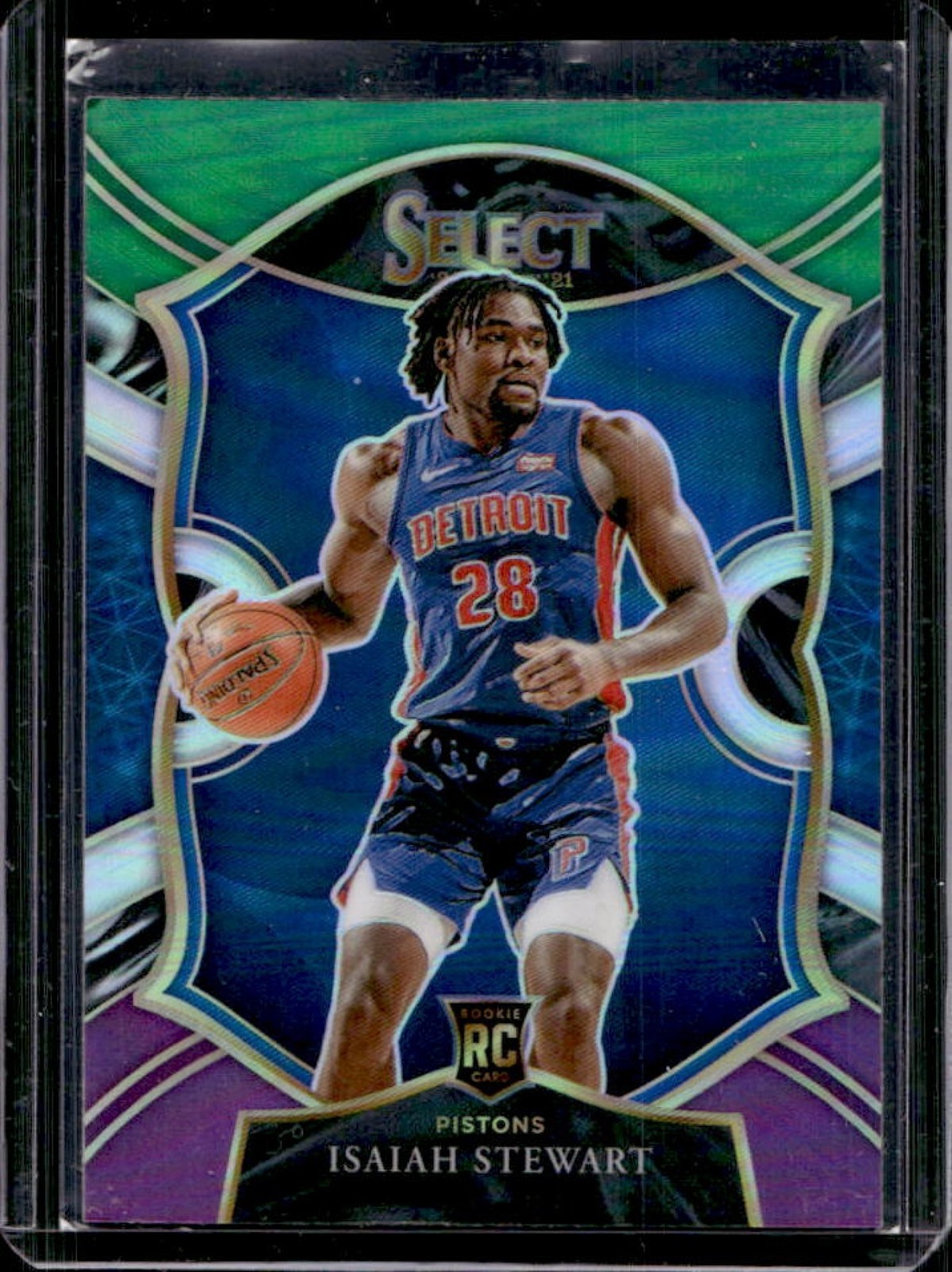 2020-21 Select Isaiah Stewart RC Green White Purple Concourse #76 Pistons