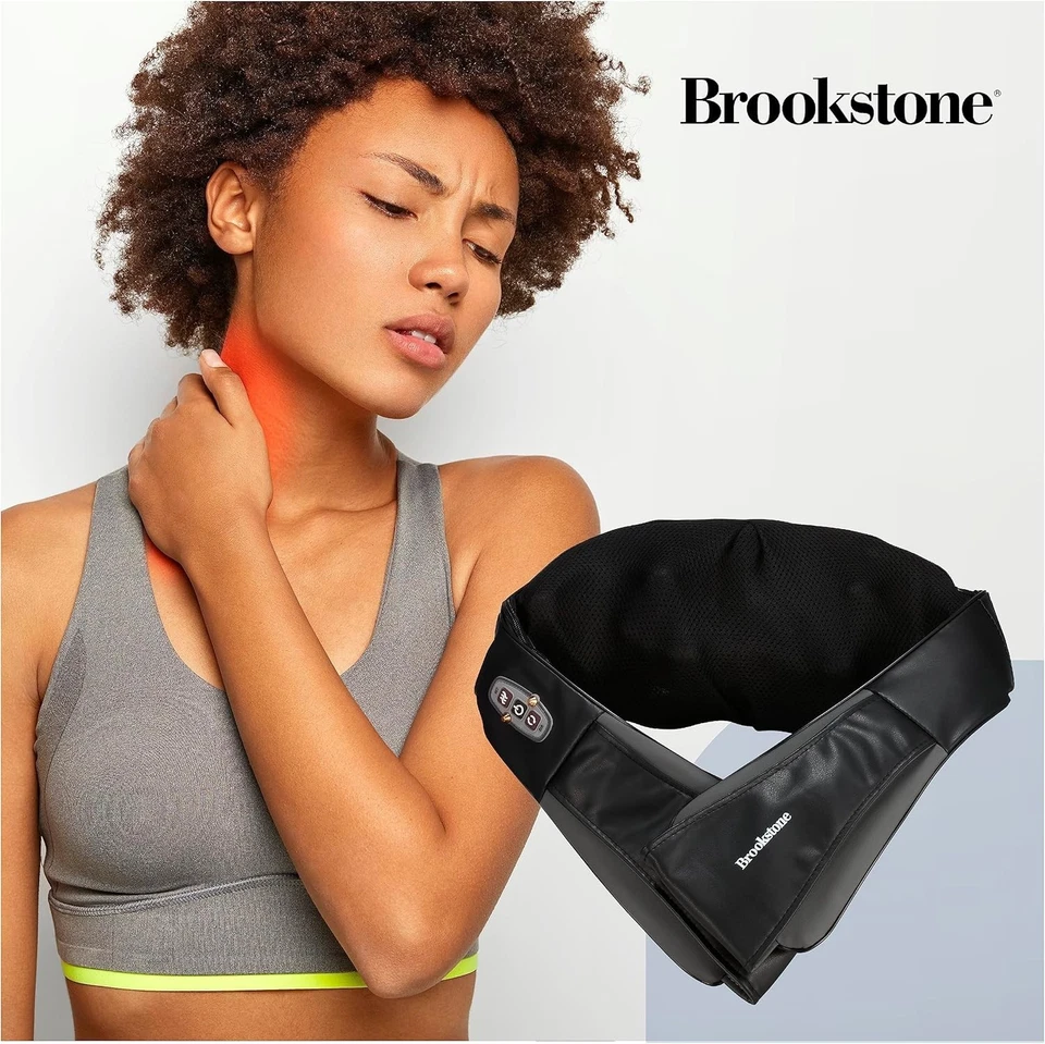 Masajeador de cuello y hombros Brookstone Shiatsu con calor en caja sin abrir Foto 3 de 4