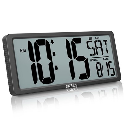 Large Digital Wall Clock, Battery Operated Alarm Clocks for Bedroom Home Deco...
