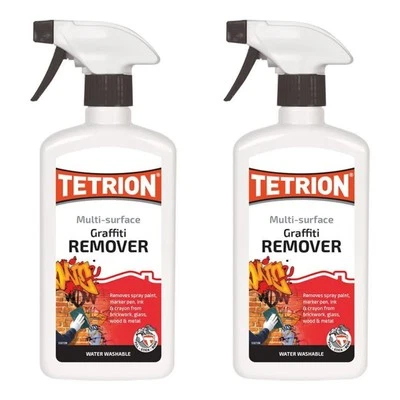 Tetrion Multi Surface Graffiti Paint Remover Trigger Spray 500ml x2