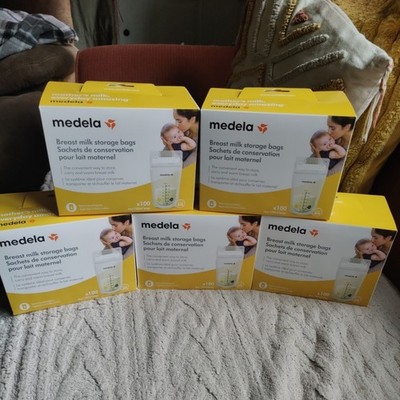 5X Medela Breast Milk Storage Bags, 100 Count 6 Oz Breastmilk Sealed