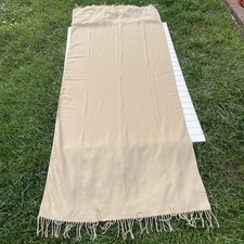 Beige Solid Color Fringe Scarf Lightweight Long Wrap Shawl Women
