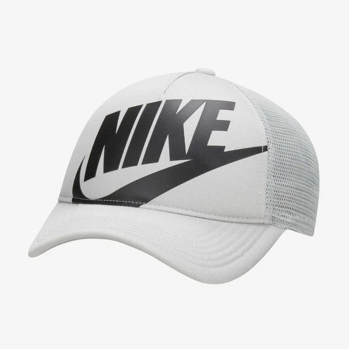 Nike Kids Trucker Cap - White Mesh Snapback - Curved Peak Rise Structured Hat