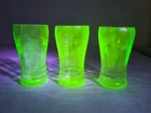 Vintage Set Of 3 Depression 5" Juice Glasses - Grapes On Vine Pattern