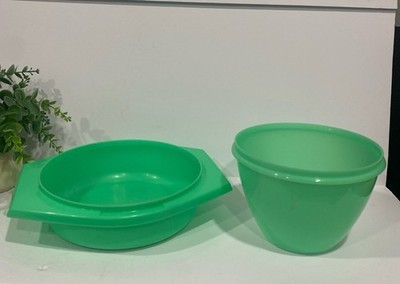 Vintage Tupperware Cheese Lettuce Grater Shredder & Lettuce Crisp It Bowls