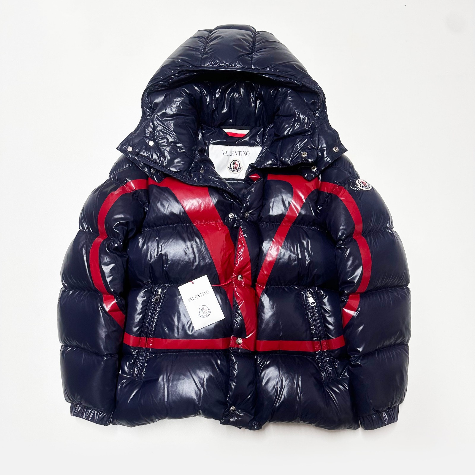 MONCLER X VALENTINO SIZE S XS NAVY JACKET MENS PUFFER DOWN 0 1 MAYA BLUE SMALL image 2