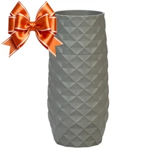 Amaranth 10 Inch Floral Care Impact Resistant Smarter Vase (Cool Gray Diamond)