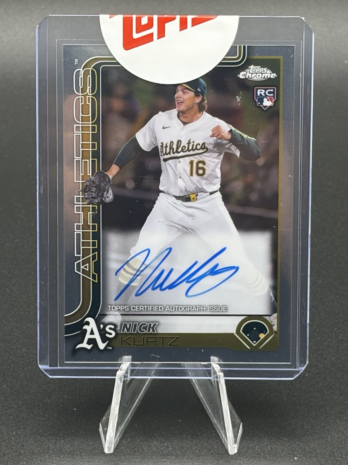 Nick Kurtz 2025 Topps Chrome On Card Auto RC Rookie Autograph A's | RA-KU