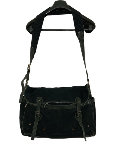 Ralph Lauren Canvas & Leather Black Color American Unisex Messenger Bag PVGC