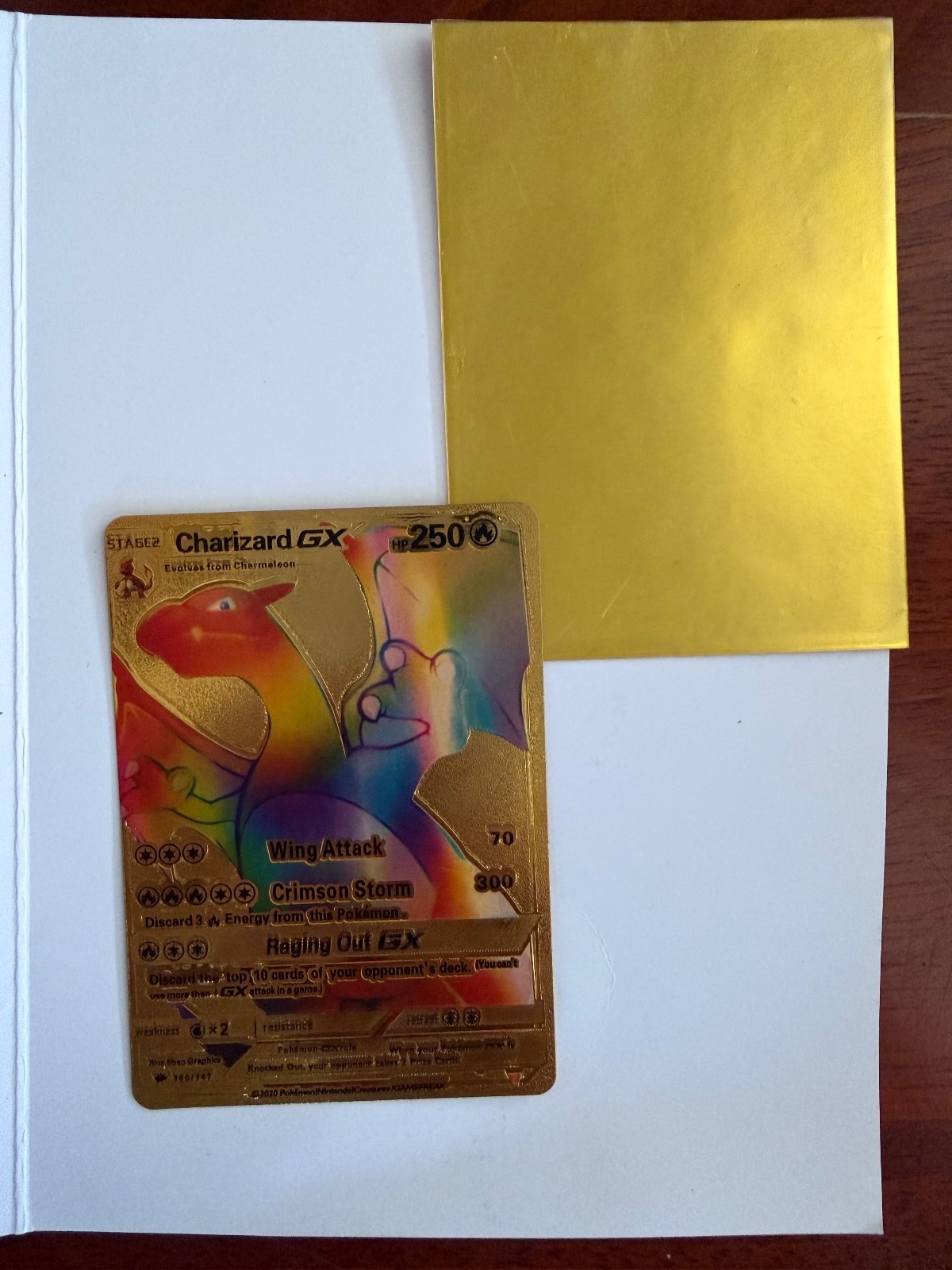 Rainbow Charizard GX Burning Shadows Secret Rare Card PSA 7 150/147