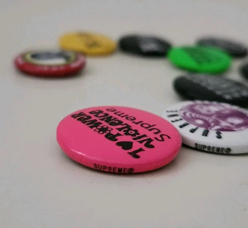 12x Supreme pins metal badges bundle accessories Rare metal Buttons