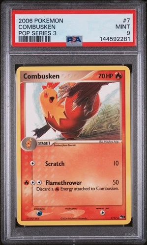 2006 POKEMON POP SERIES 3 #7 COMBUSKEN PSA 9