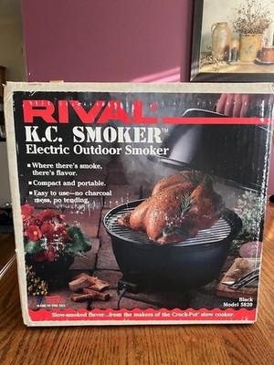 Rival 5820 KC SMOKER Electric Outdoor Portable-FOOTBALL Tailgating! Grill TURKEY