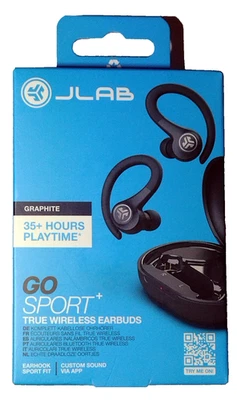 JLab GO Sport+ True Wireless Earbuds – Graphite 35+ Hours Playtime Bluetooth - Image 1 of 4