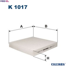 FILTER CABIN AIR K 1017 FOR MG ROVER 45/Hatchback 200/Convertible 400/Tourer