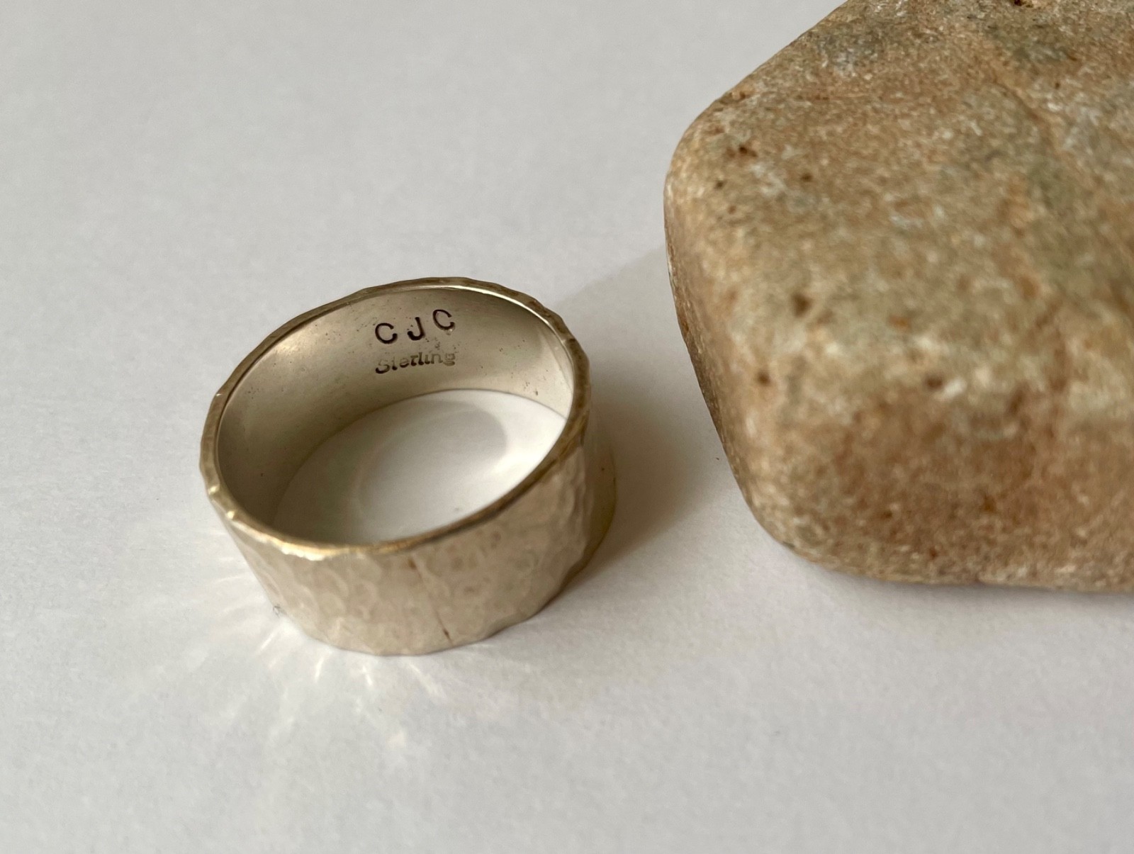 STERLING SILVER HANDCRAFTED RING WITH TEXTURE SIZ… - image 3