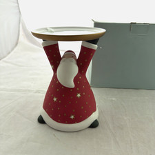 PartyLite Holiday Cheer Pillar Holder P9631 with Box Santa Claus Retired