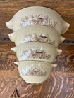 Vintage PYREX Mixing Bowl SET 441 442 443 444 Cinderella Forest Fancies Mushroom