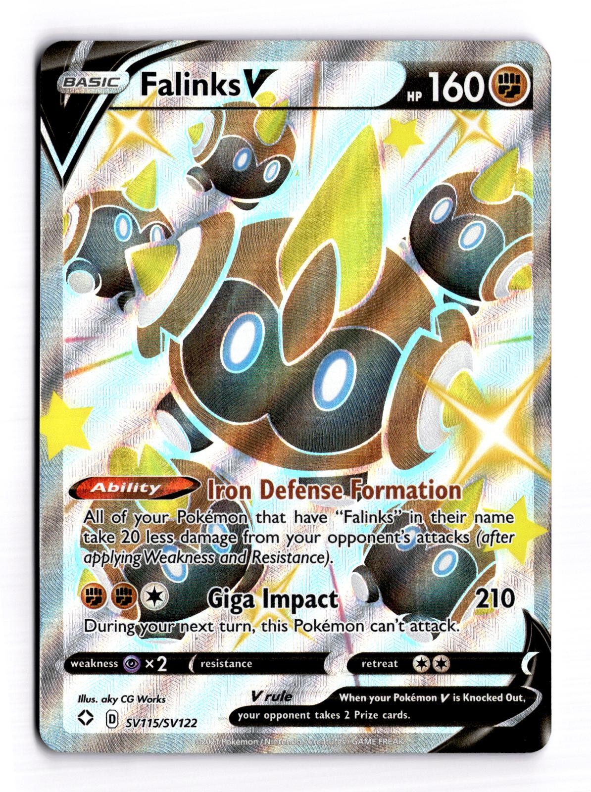 Falinks V SV115/SV122 Holo V Rare Shining Fates Shiny Vault Pokemon Near Mint